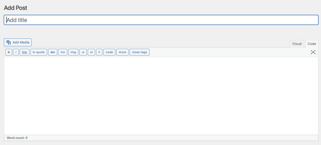 WordPress classic editor
